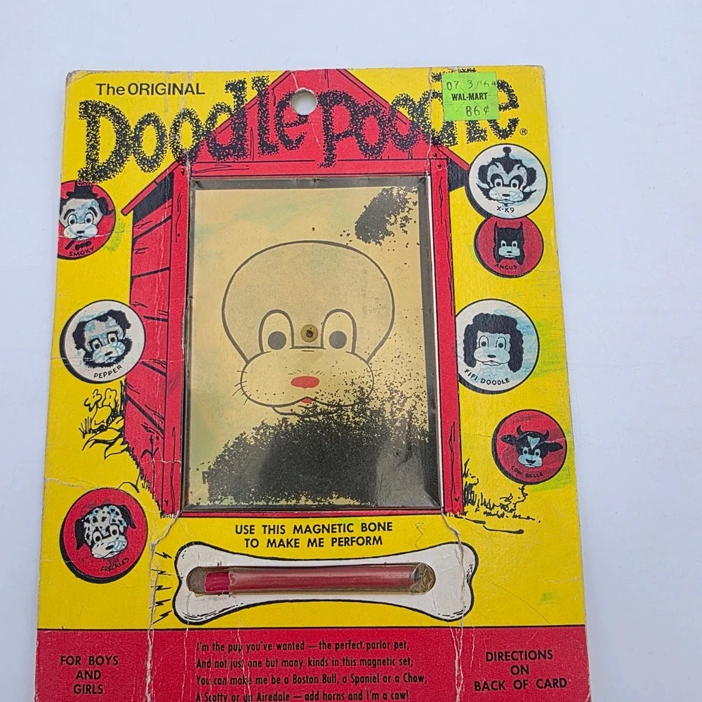 Vintage Doodle Poodle Magnetic Drawing Toy Smethport Specialty Co Model 52 Dog